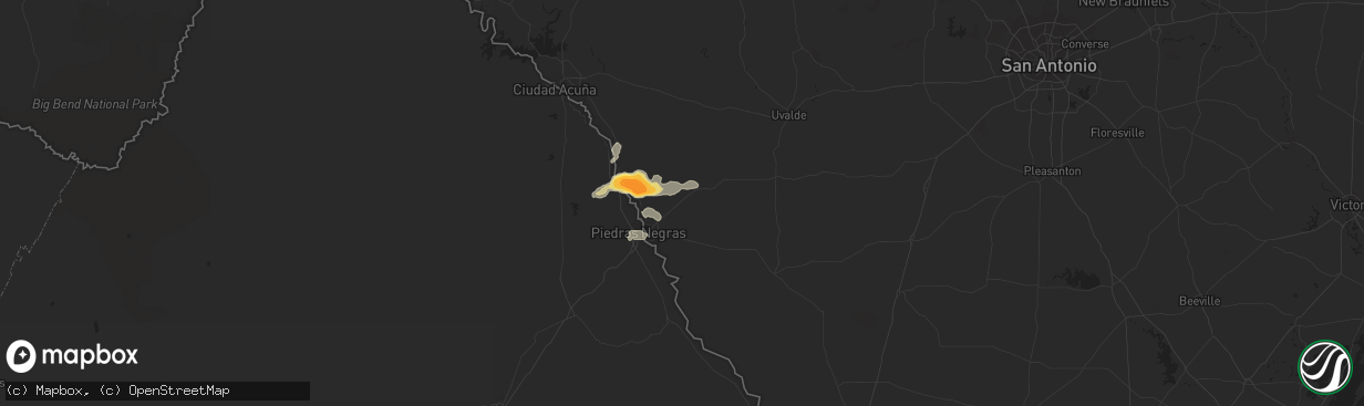 Hail map in Eagle Pass, TX on May 11, 2015