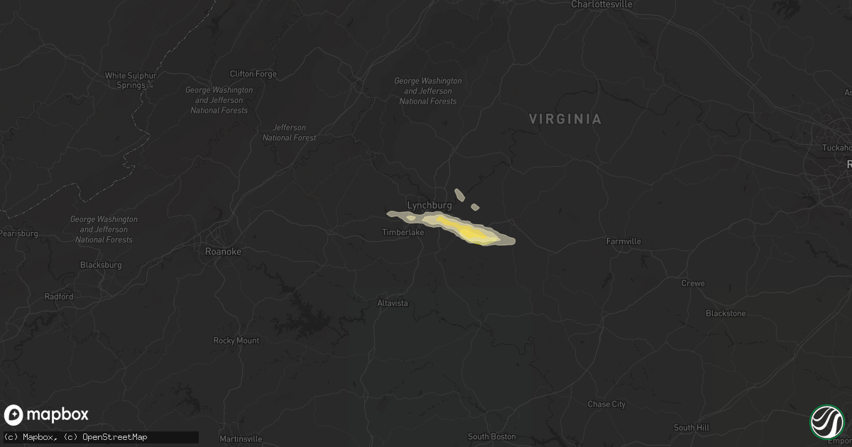 Hail map in Lynchburg, VA on May 11, 2015