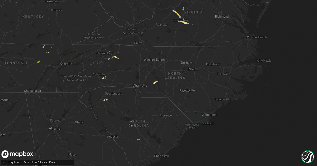 Hail map in North Carolina on May 11, 2015