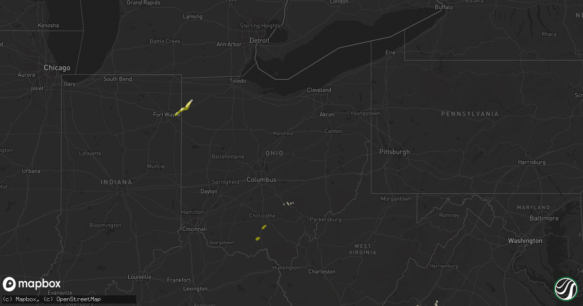 Hail map in Ohio on May 11, 2015