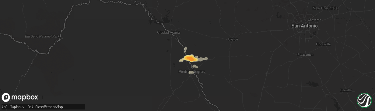 Hail map in Quemado, TX on May 11, 2015