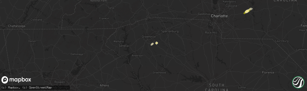 Hail map in Simpsonville, SC on May 11, 2015