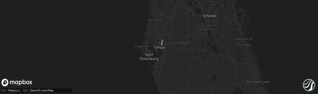 Hail map in Tampa, FL on May 11, 2015