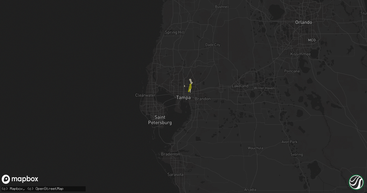 Hail map in Tampa, FL on May 11, 2015