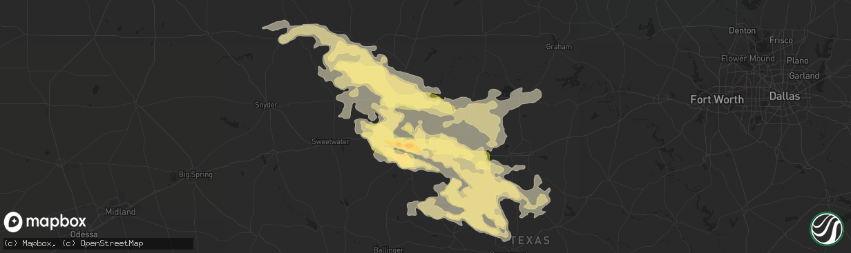 Hail map in Abilene, TX on May 11, 2016