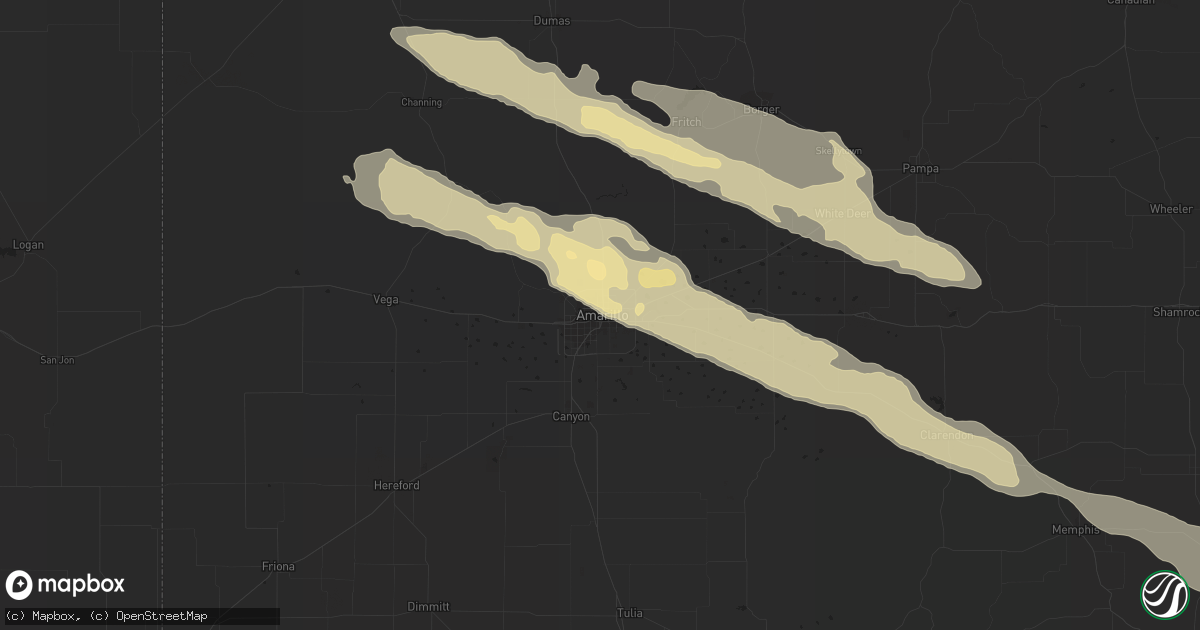Hail map in Amarillo, TX on May 11, 2016