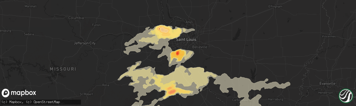 Hail map in Arnold, MO on May 11, 2016