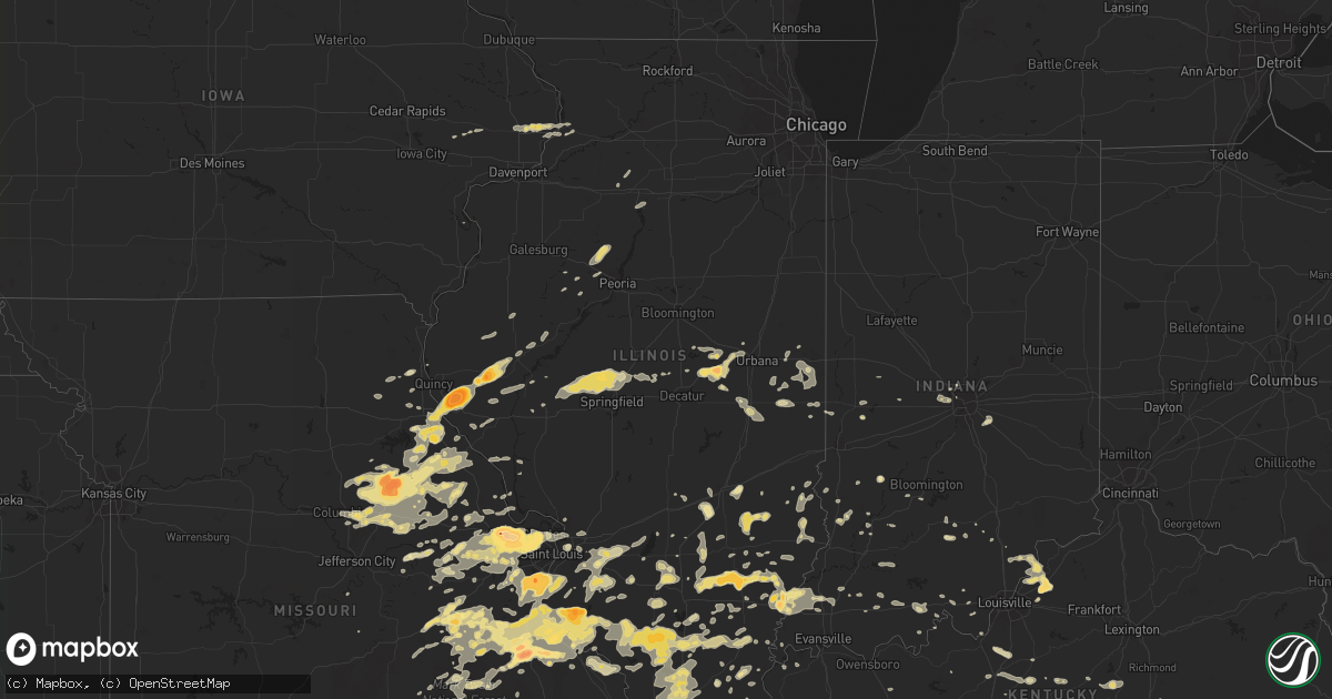 Hail map in Illinois on May 11, 2016
