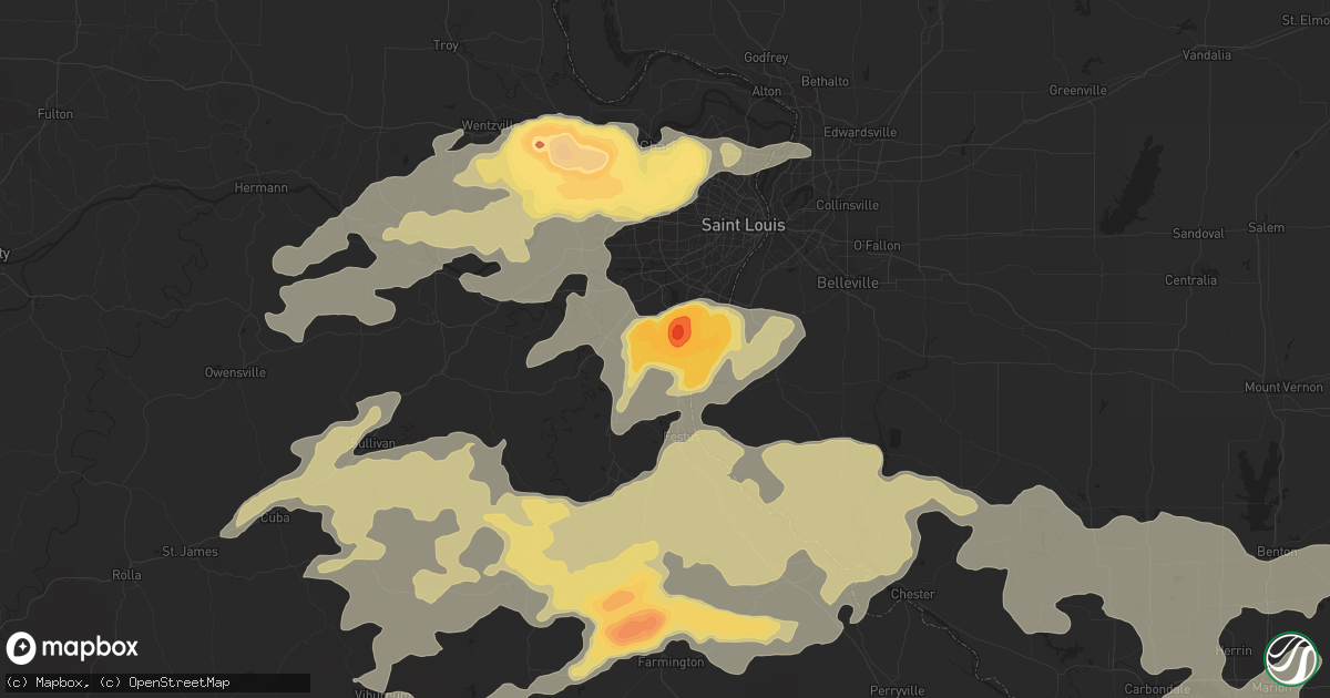 Hail map in Imperial, MO on May 11, 2016