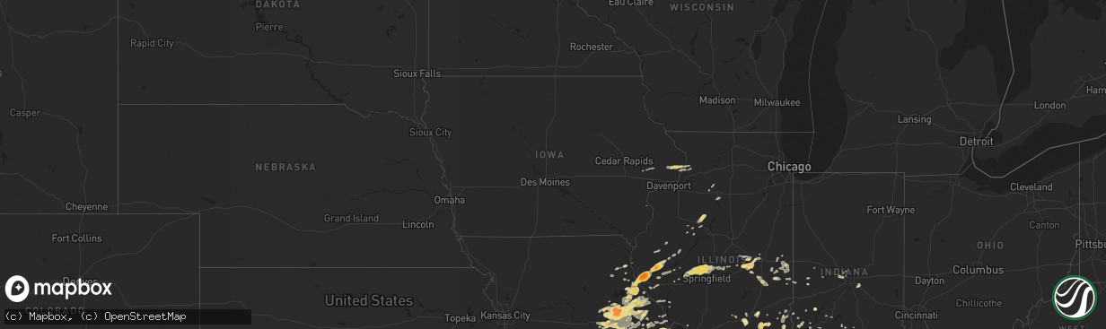 Hail map in Iowa on May 11, 2016