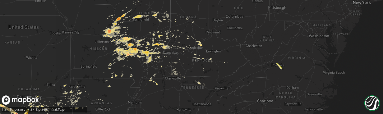 Hail map in Kentucky on May 11, 2016