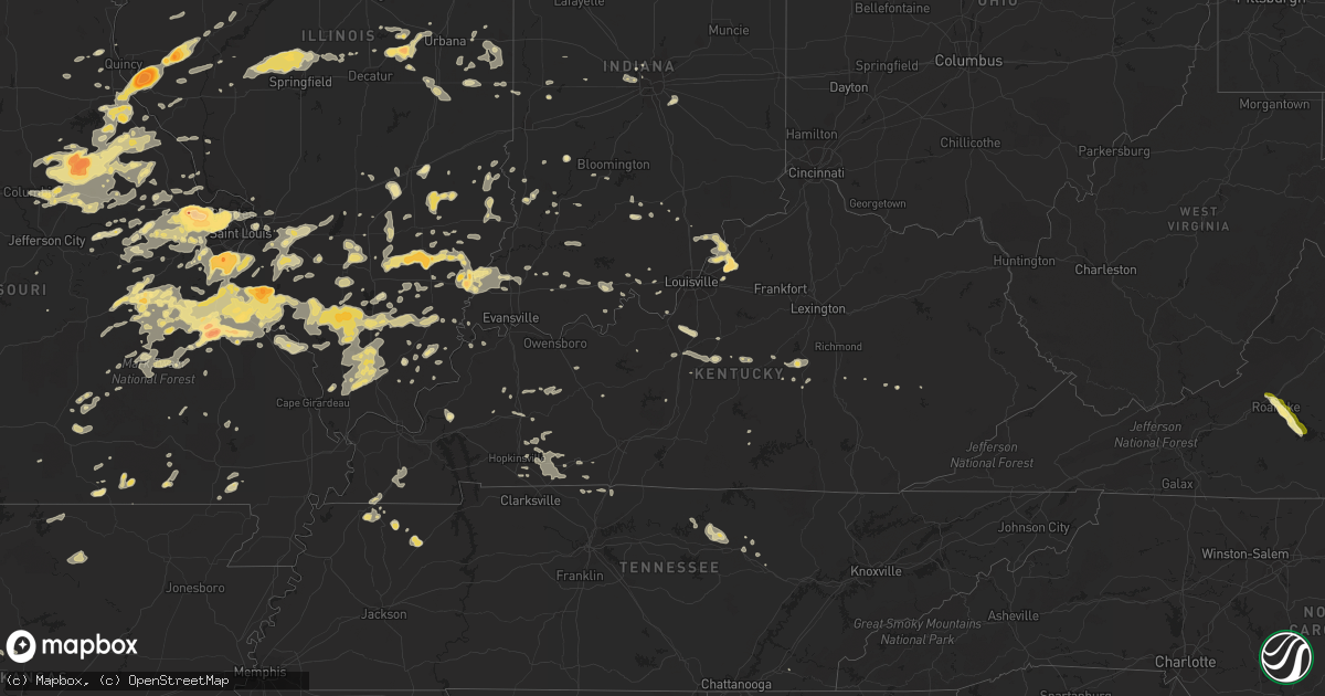 Hail map in Kentucky on May 11, 2016