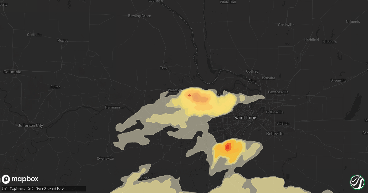Hail map in Lake Saint Louis, MO on May 11, 2016