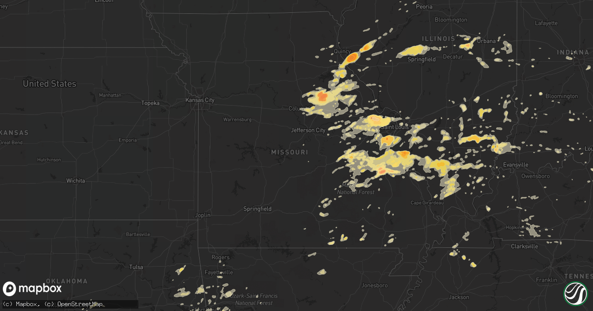 Hail map in Missouri on May 11, 2016
