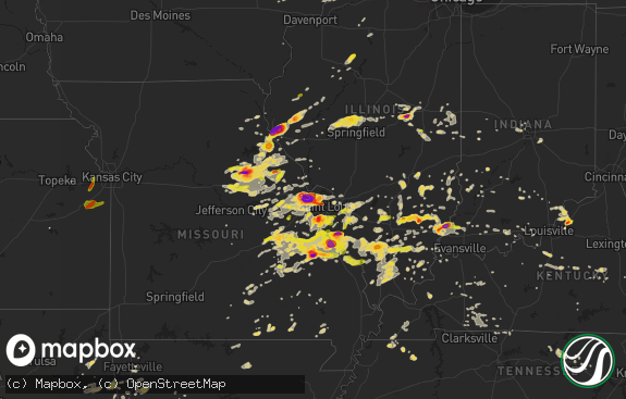 Hail map preview on 05-11-2016