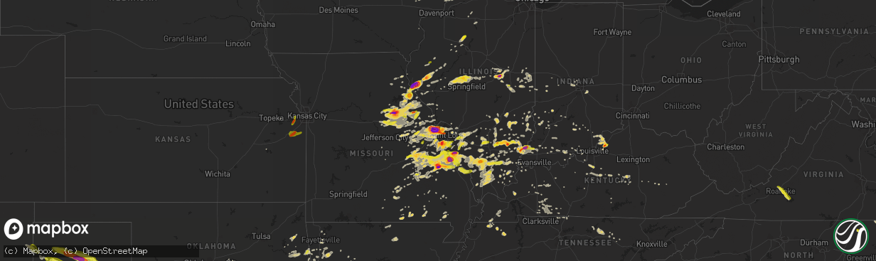 Hail map on May 11, 2016