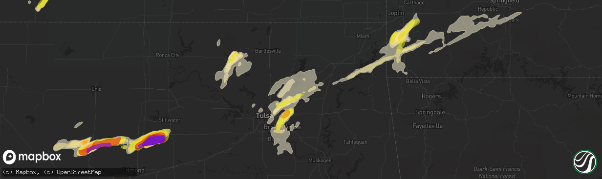 Hail map in Claremore, OK on May 11, 2017