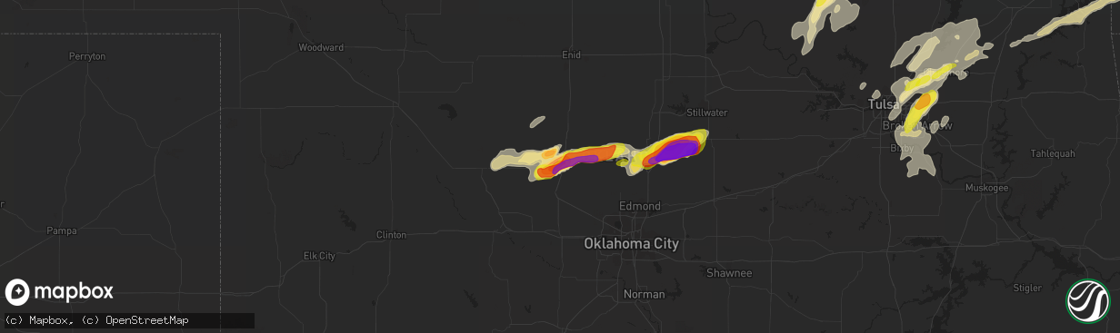 Hail map in Kingfisher, OK on May 11, 2017