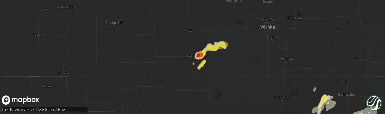 Hail map in Medicine Lodge, KS on May 11, 2017