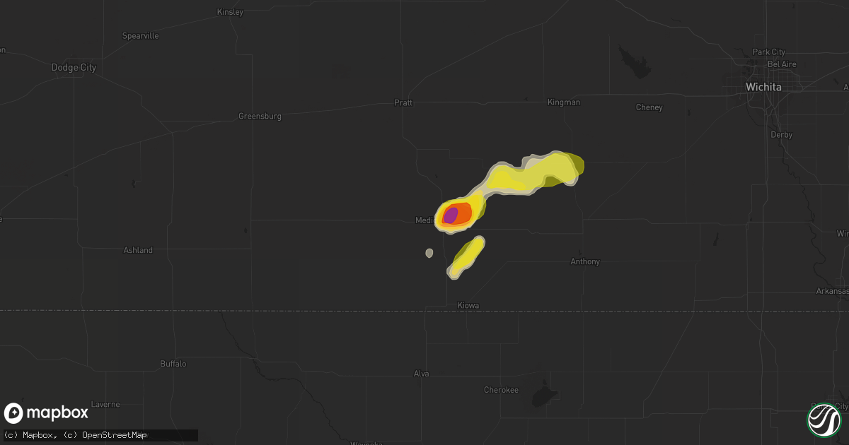 Hail map in Medicine Lodge, KS on May 11, 2017