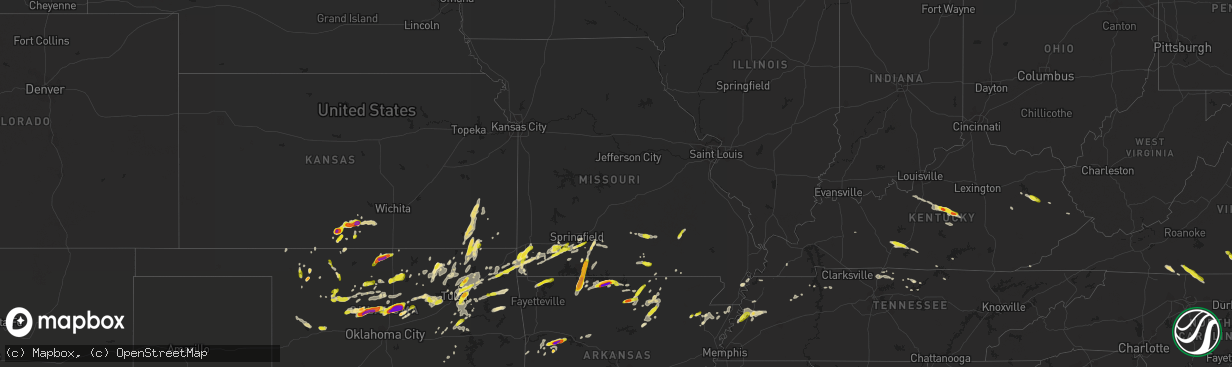 Hail map in Missouri on May 11, 2017