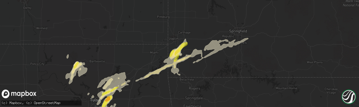 Hail map in Neosho, MO on May 11, 2017