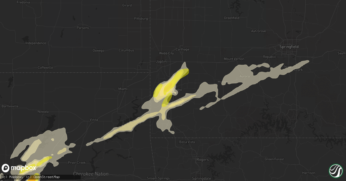 Hail map in Neosho, MO on May 11, 2017