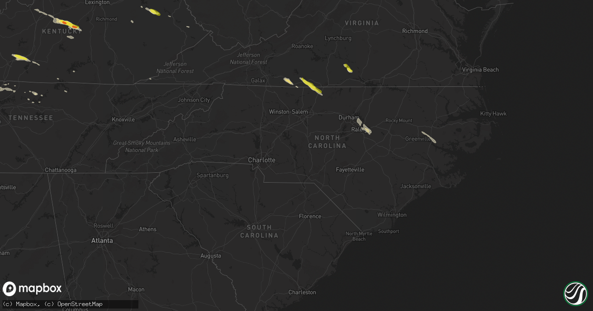 Hail map in North Carolina on May 11, 2017