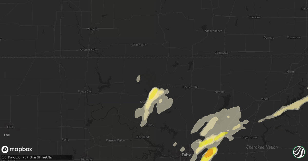 Hail map in Pawhuska, OK on May 11, 2017