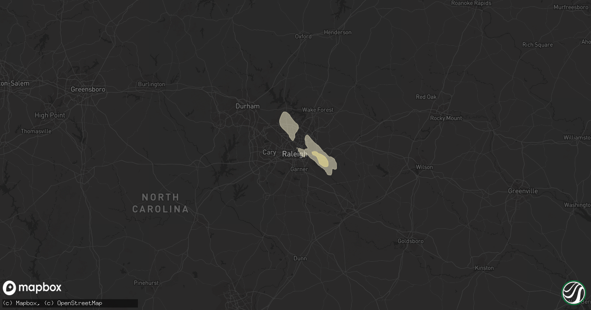 Hail map in Raleigh, NC on May 11, 2017