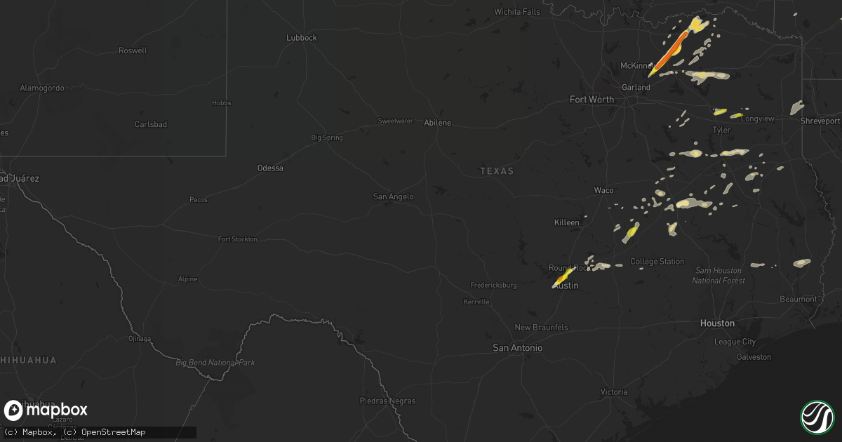 Hail map in Texas on May 11, 2017