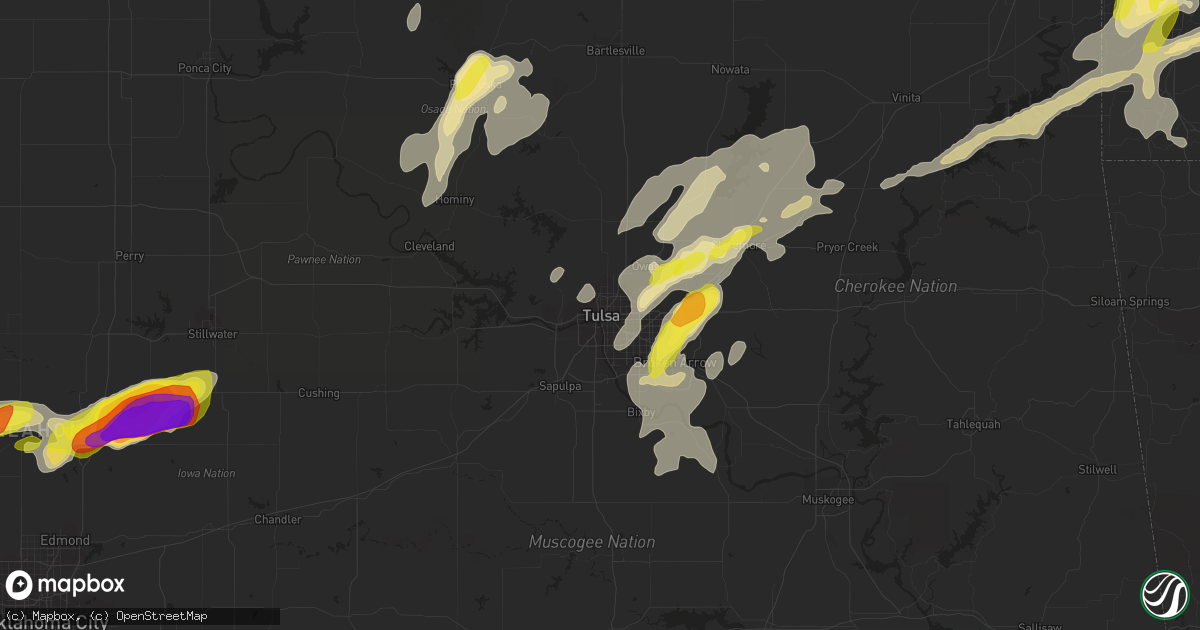 Hail map in Tulsa, OK on May 11, 2017