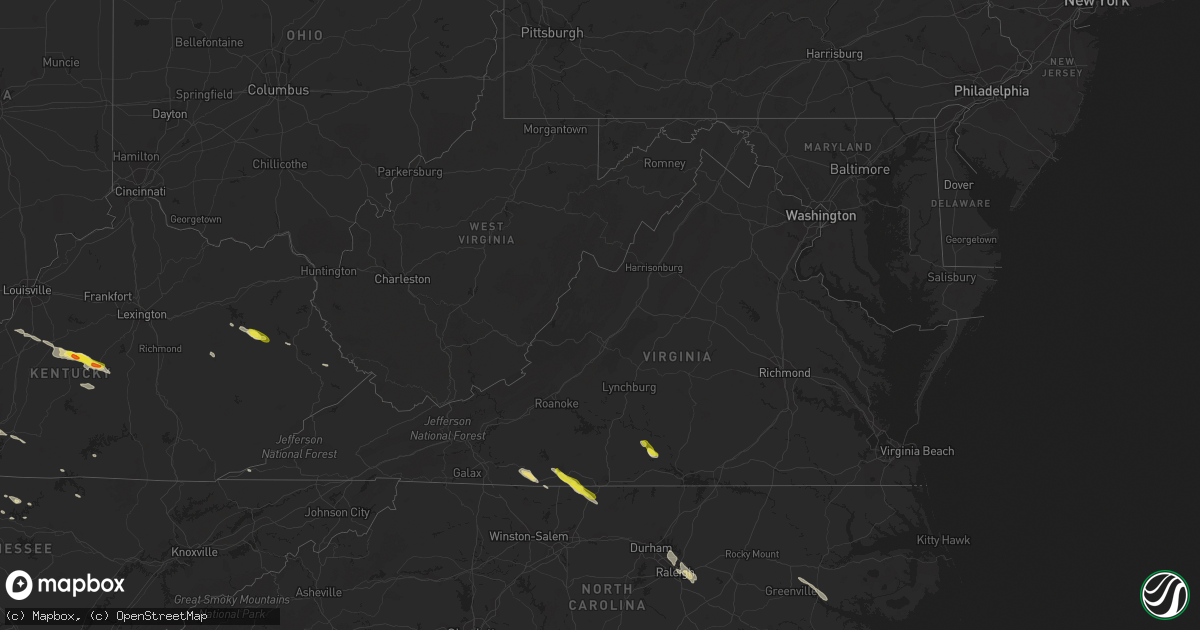 Hail map in Virginia on May 11, 2017