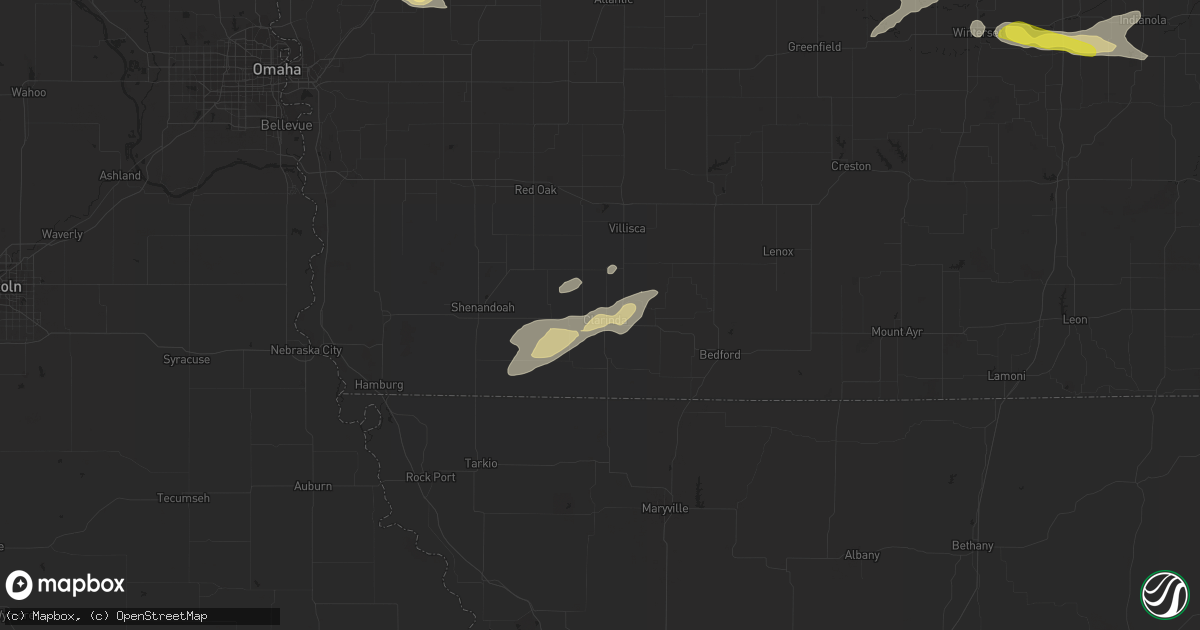 Hail map in Clarinda, IA on May 11, 2018