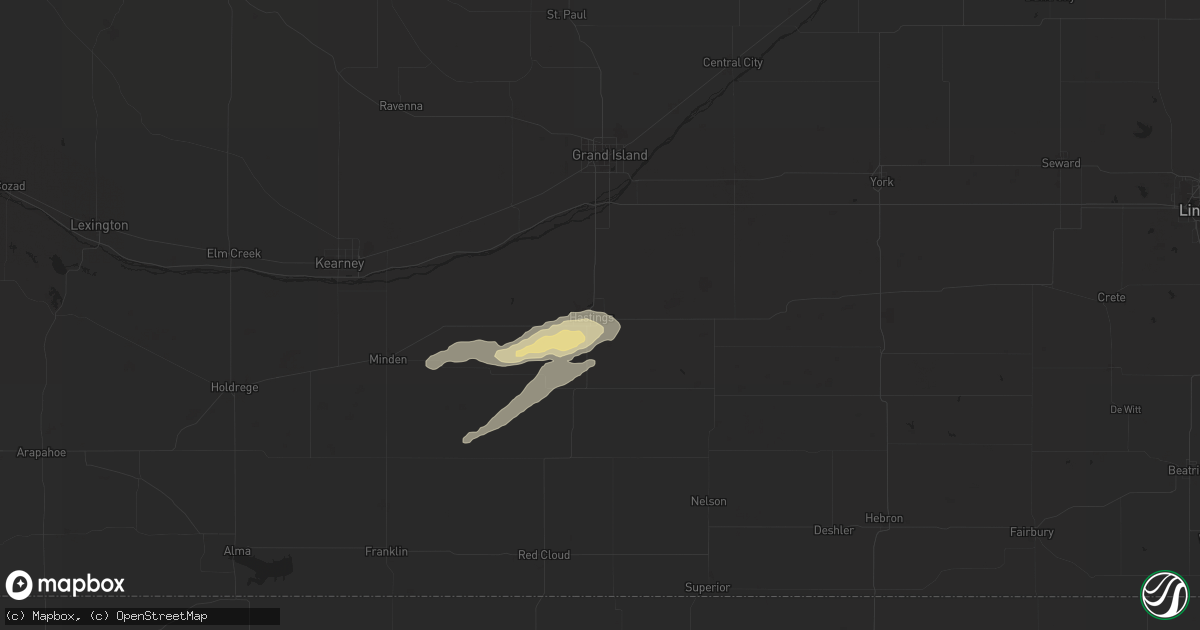Hail map in Hastings, NE on May 11, 2018