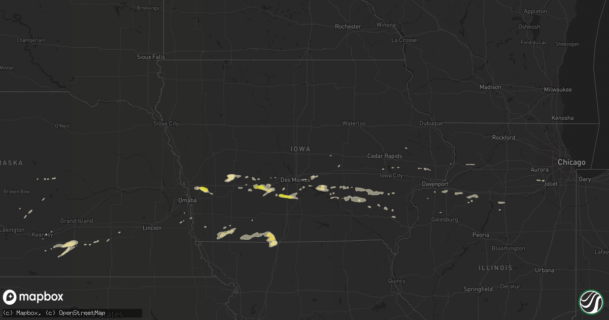 Hail map in Iowa on May 11, 2018