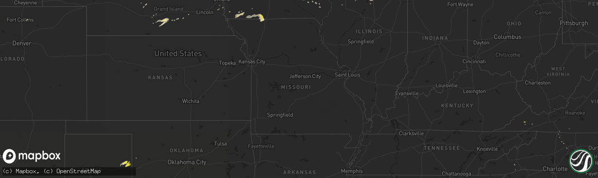 Hail map in Missouri on May 11, 2018