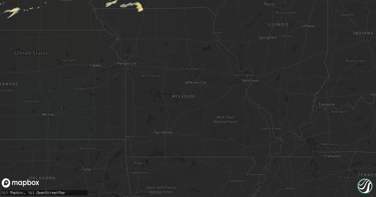 Hail map in Missouri on May 11, 2018