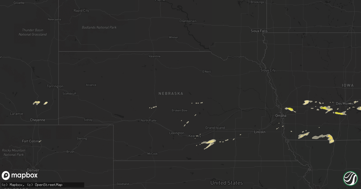 Hail map in Nebraska on May 11, 2018
