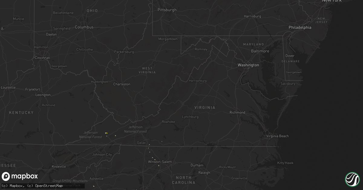 Hail map in Virginia on May 11, 2018