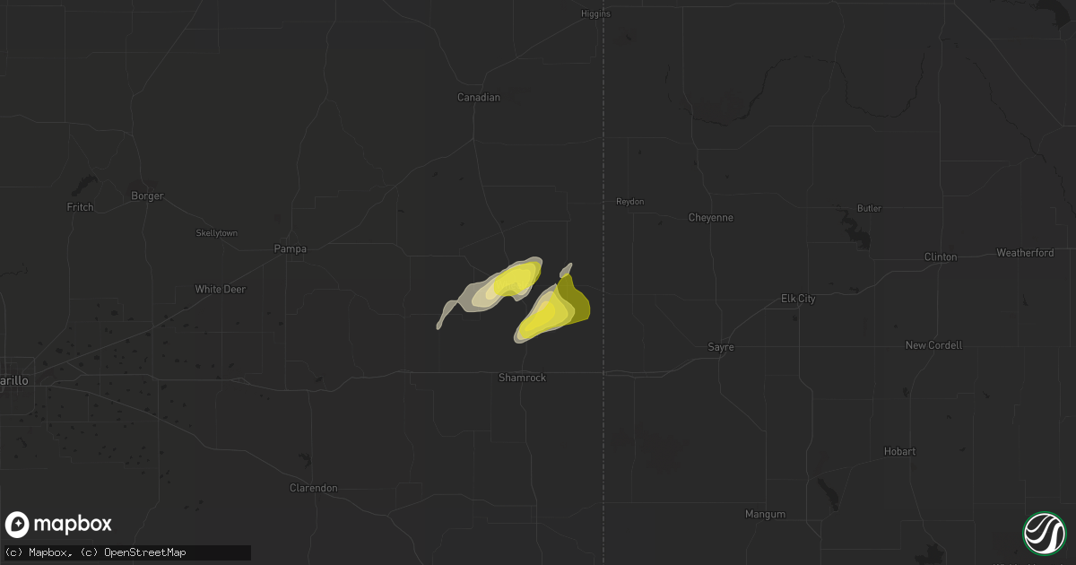 Hail map in Wheeler, TX on May 11, 2018