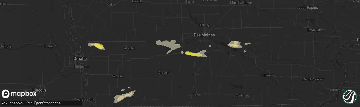 Hail map in Winterset, IA on May 11, 2018