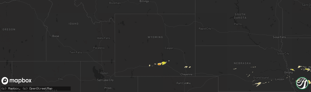 Hail map in Wyoming on May 11, 2018