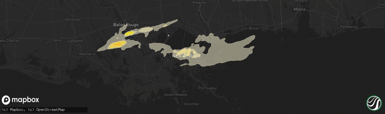 Hail map in Chalmette, LA on May 11, 2019