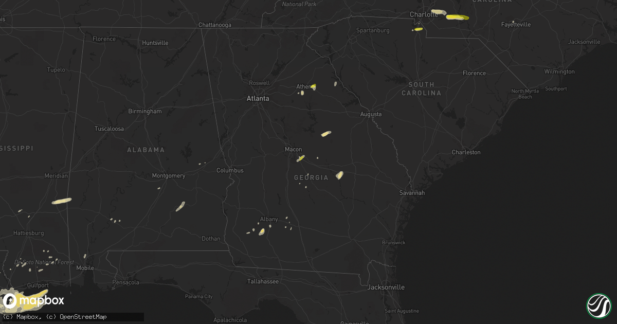 Hail map in Georgia on May 11, 2019