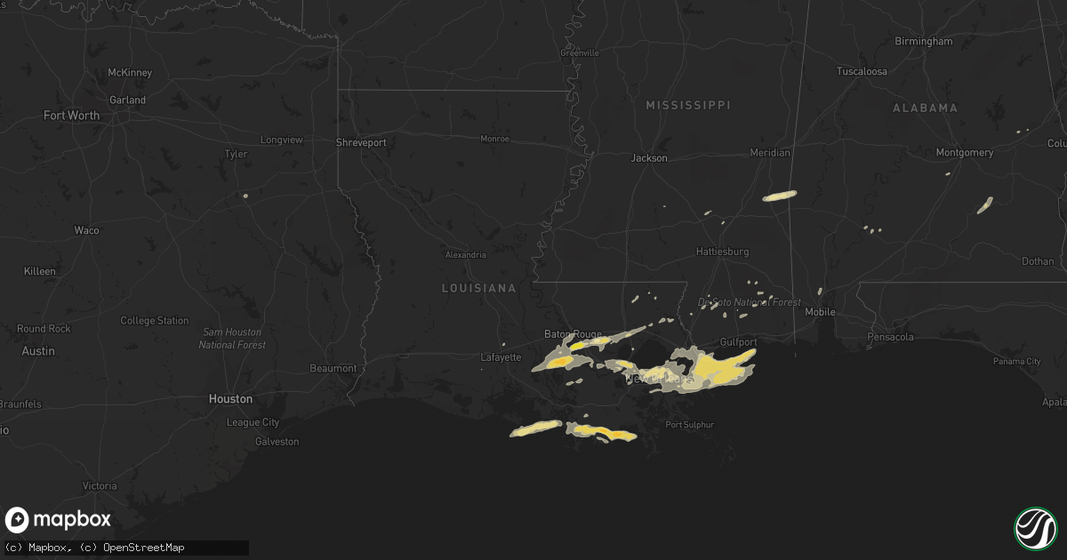 Hail map in Louisiana on May 11, 2019