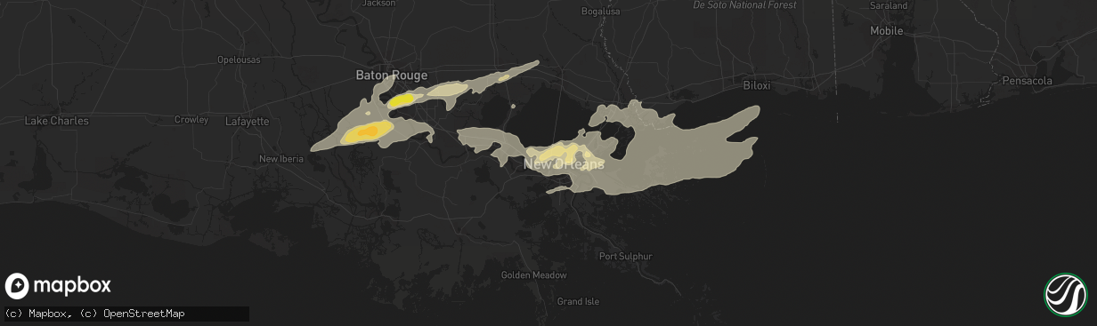 Hail map in Metairie, LA on May 11, 2019