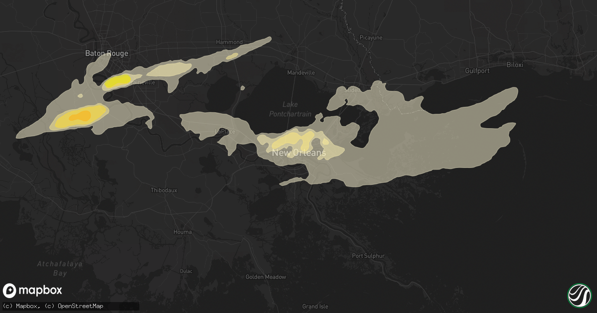 Hail map in New Orleans, LA on May 11, 2019