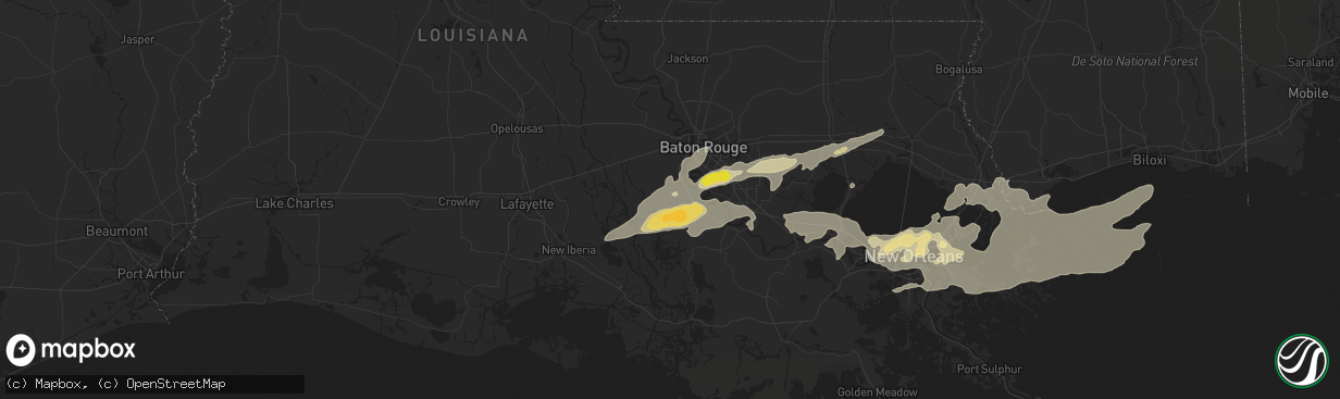 Hail map in Plaquemine, LA on May 11, 2019