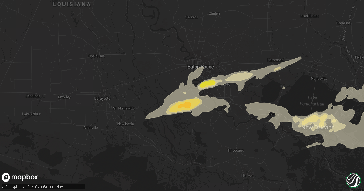 Hail map in Plaquemine, LA on May 11, 2019